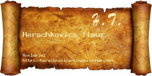 Herschkovics Timur névjegykártya